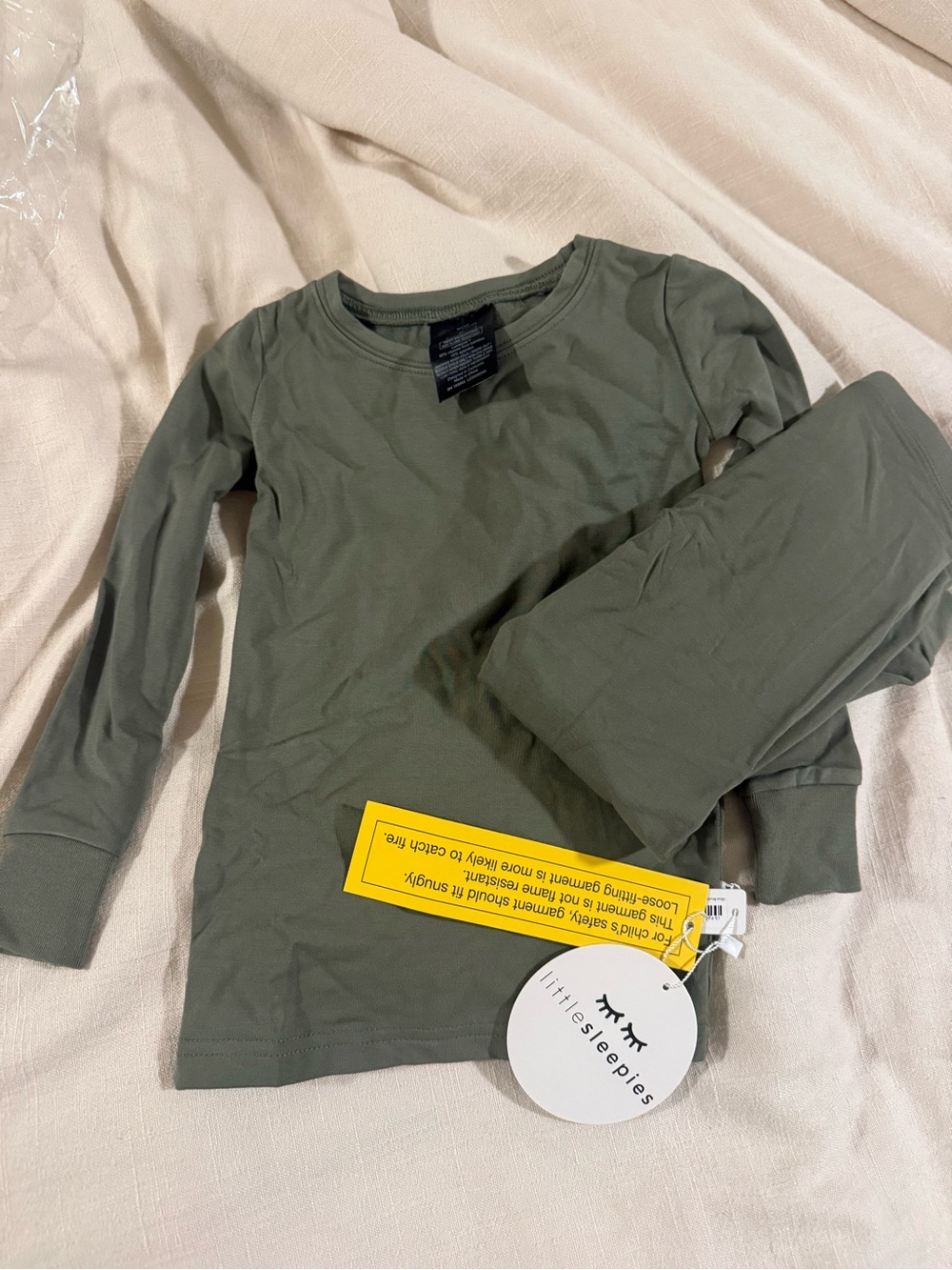 Little Sleepies Kids Long Sleeve Pajamas in Olive Green 2T